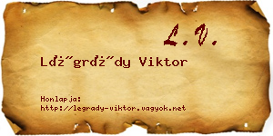 Légrády Viktor névjegykártya
